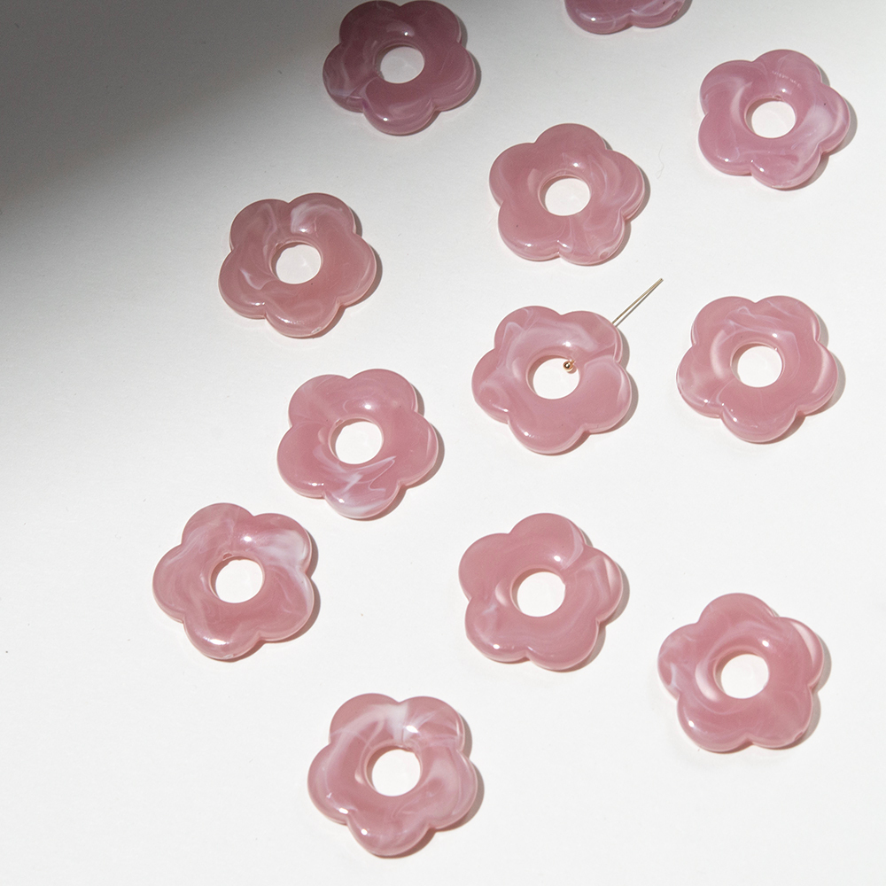 Подвеска "Незабудка", 26мм, сиреневый акрил