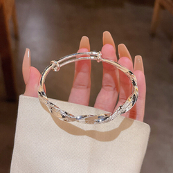 Браслет женский, серебристый