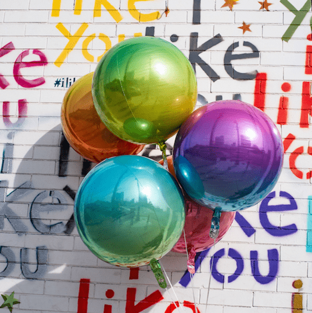 Шар А 3D СФЕРА Б/РИС 16" Омбре Фиолетово-голубой  (БГ-19)  Изображение2