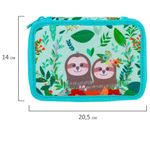 Пенал BRAUBERG, 3 отделения, ткань, 20,5х14 см, "Sloths", 229291