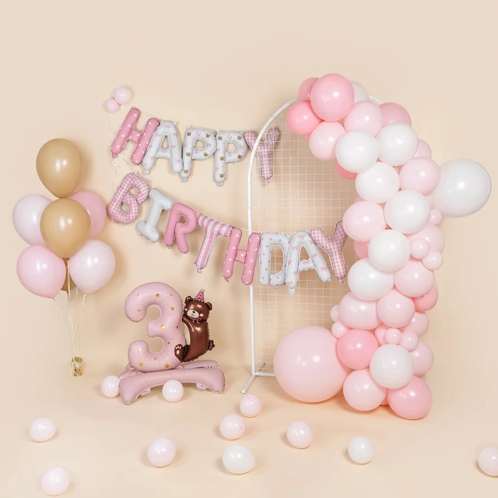 Набор букв Нappy Вirthday "Розовые бантики" 41 см