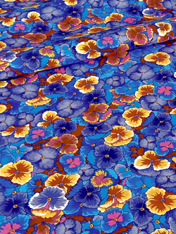 Ткань бязь плательная, рис. "Фиалка", ширина 150 см, арт. 211