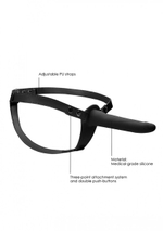 Черный страпон Adjustable на ремешках - 15,5 см. (Цвет: черный)