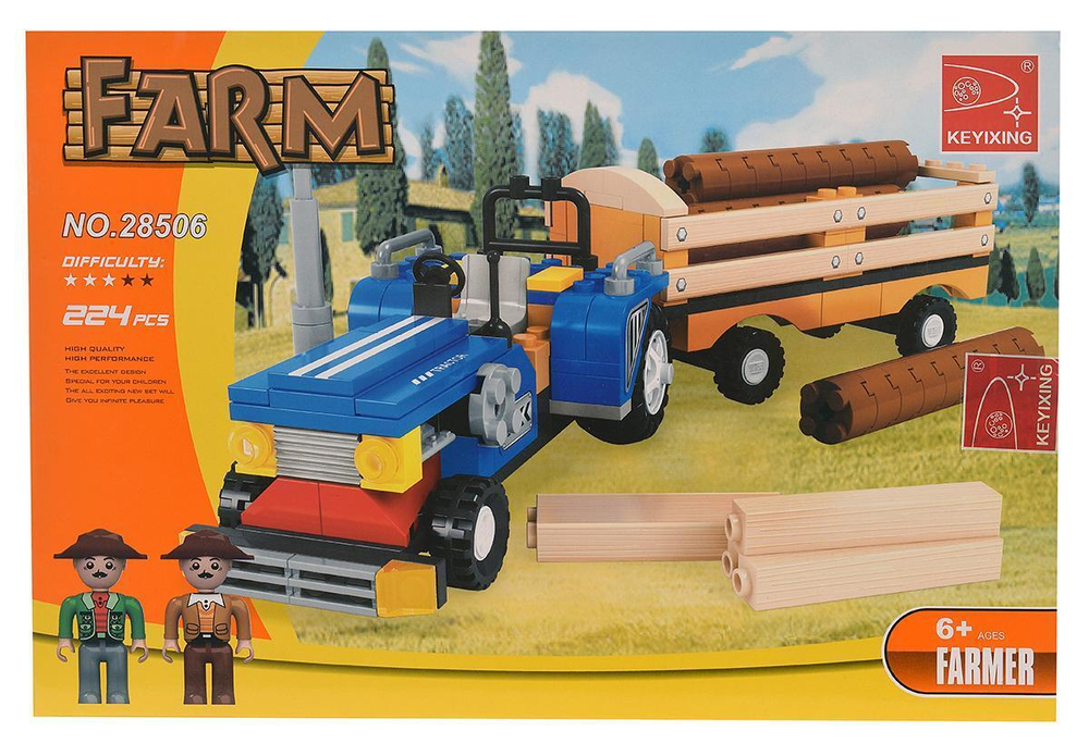 Конструктор блочный Аусини Ферма 220дет., коробка 28506