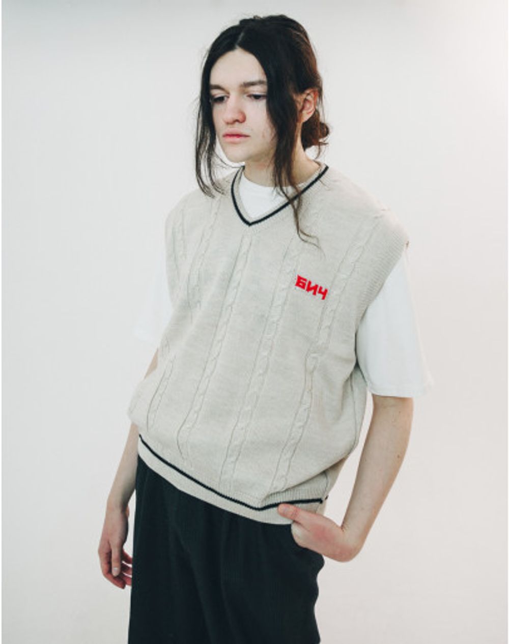 Купить Жилет БИЧ Вязаный Белый Жилет БИЧ Вязаный Белый