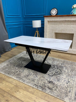 Кухонный раздвижной стол "Леон" итальянский мрамор