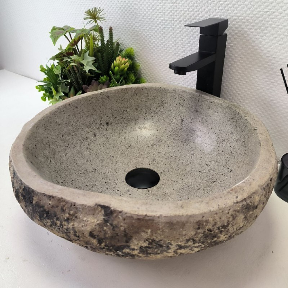 Раковина из речного камня RS-63614 (45*43*15) 0122