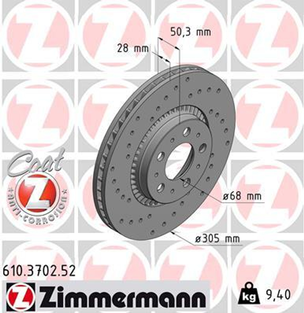 ZIMMERMANN - 610370252-ZIM - Brake Disc