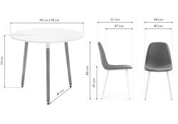 Обеденная группа Дилай 90 white / dark gray