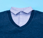 джемпер "обманка"  CEGISA голубая рубашка подросток 4718