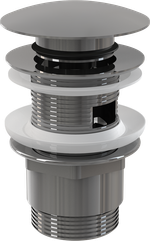 Донный клапан для раковины Alcadrain click/clack 5/4", цельнометаллический с большой заглушкой, хром (A390)