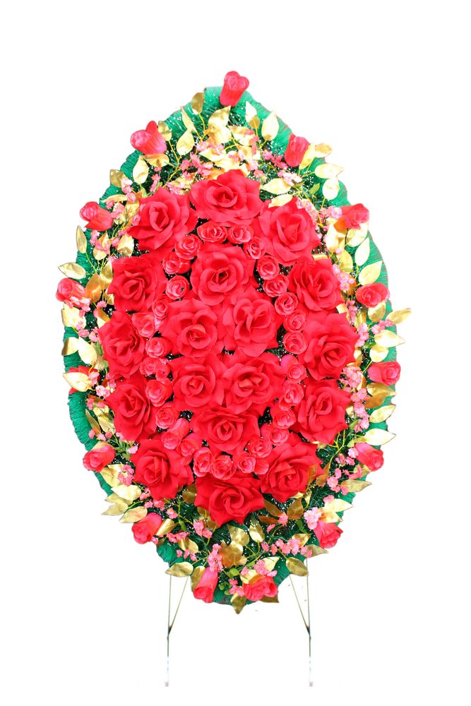 М0104 Венок с бархатными цветами