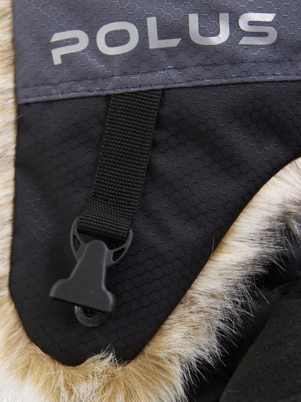 Шапка ушанка зимняя Полюс ткань Cell цвет Серый/Черный