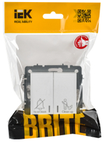 BRITE Выключатель 2-клавишный с индикацией для отелей 10А ВС10-2-9-БрАБ арктический белый IEK