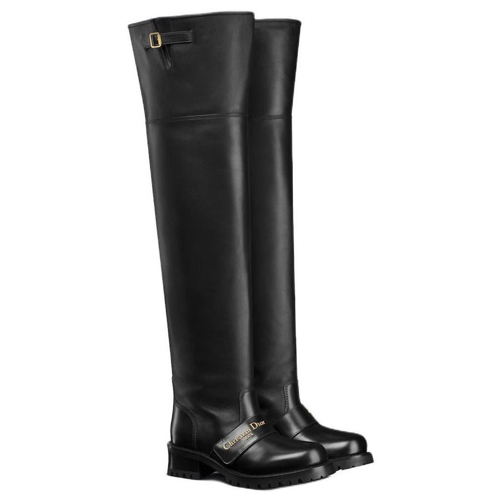 DIOR D Quest Over the knee Boots 4.5cm Women"s Black