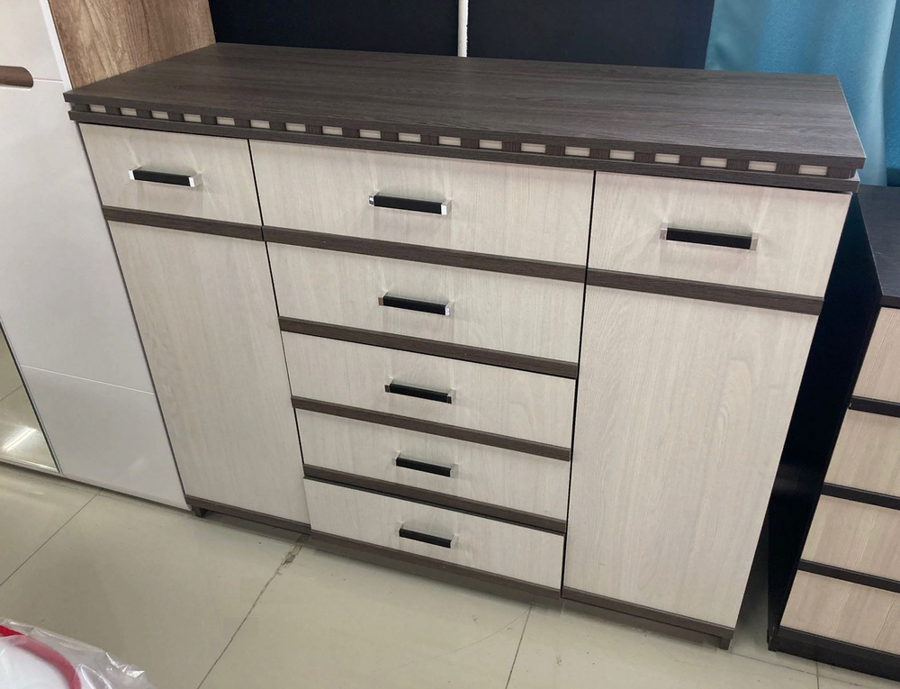 Комод №3 Ольга-13 Ясень анкор темный/ясень анкор светлый