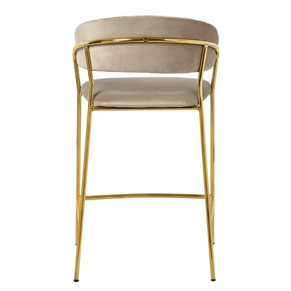 Полубарный стул Turin бежевый с золотыми ножками