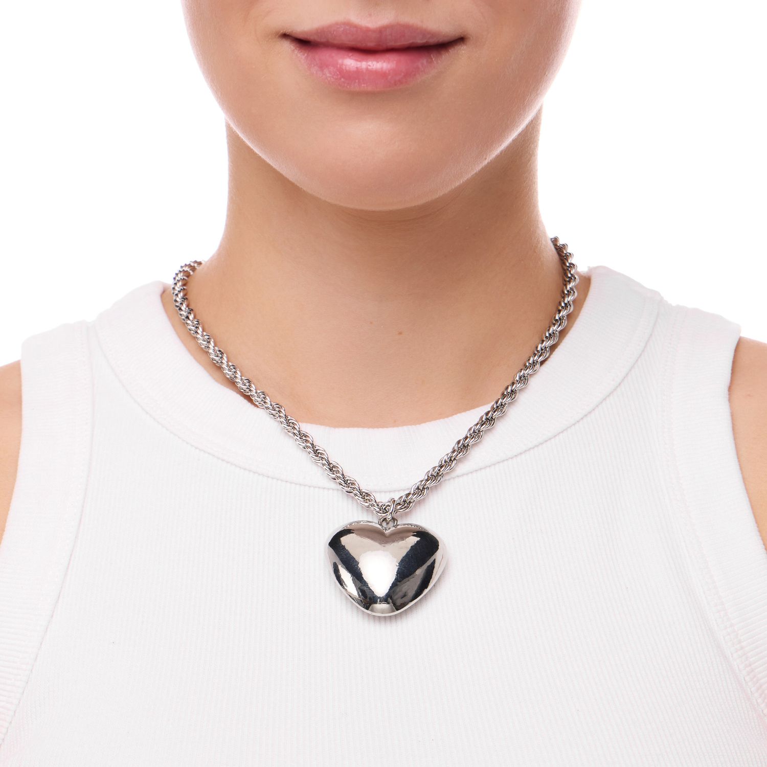 Колье Silver Big Heart Necklace