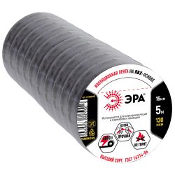 Изолента ЭРА ET155BLACK ПВХ 15мм х 5м черная | Изолента