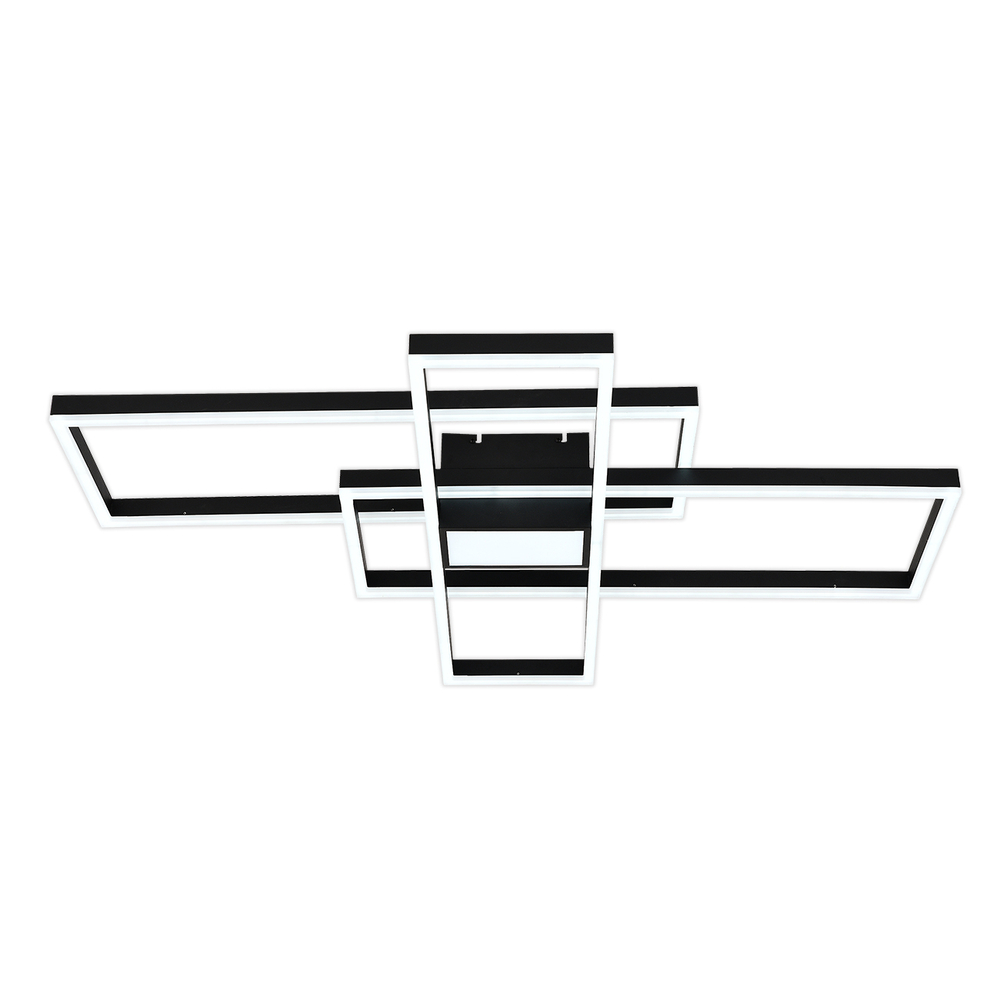 Потолочный светодиодный светильник 181Вт, 14480лм, 3000-6500K, Ra>80, плавная регулировка мощности, изменение цветовой температуры, ночник, металл/акрил, чёрный