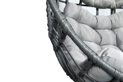 Кресло подвесное Лондон арт.3978-МП (стойка+основание.черн.,корзн.серая.,подуш.серая, 3 уп. (Т))