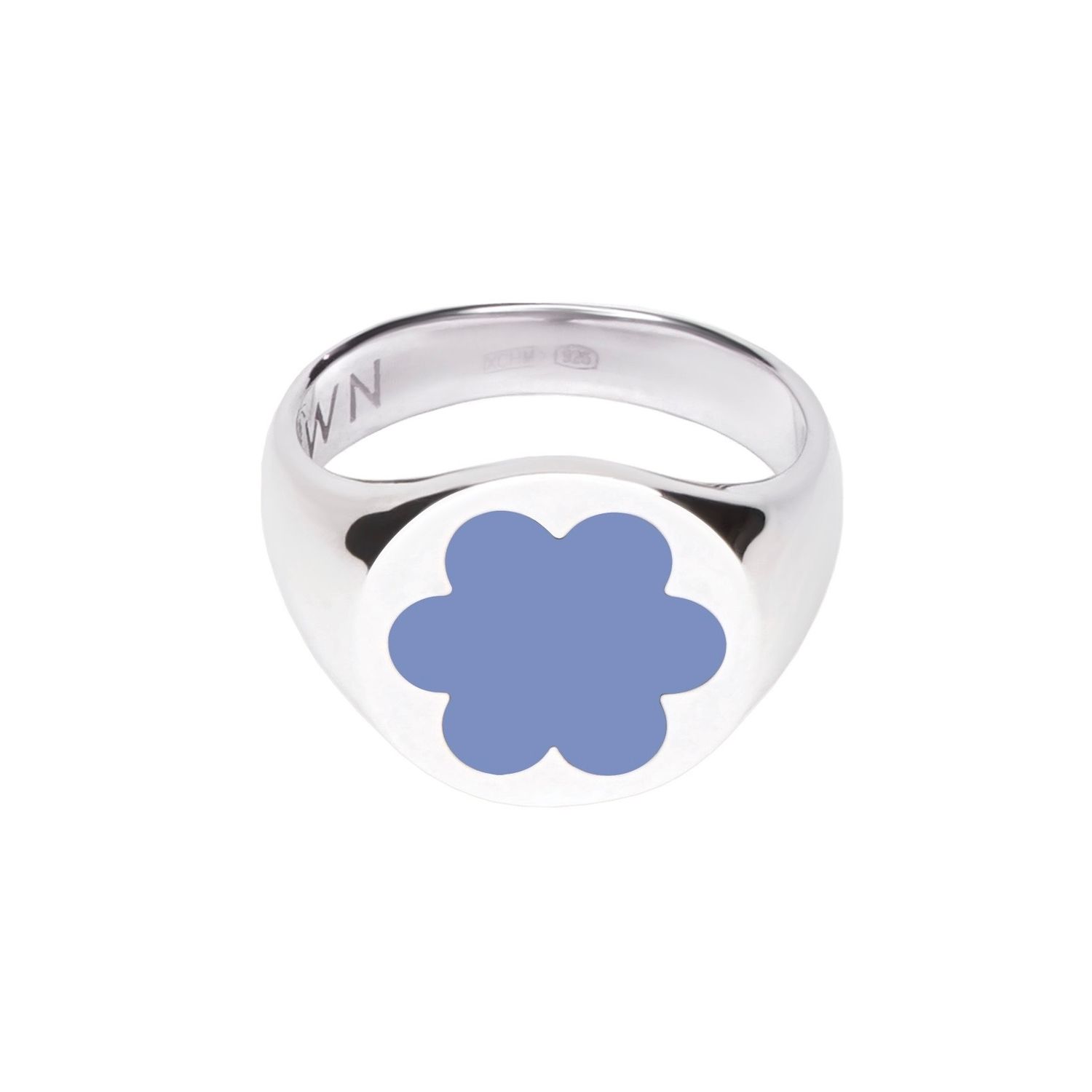 Кольцо-печатка Silver Forget-Me-Not Ring – Blue