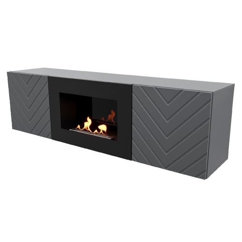 Тумба с биокамином Firelight BFP/P-1400V графит