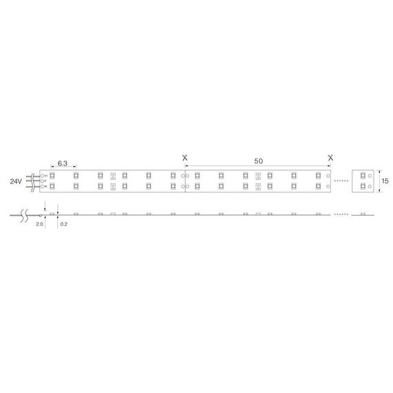 Светодиодная влагозащищенная лента Feron 19,2W/m 240LED/m 2835SMD теплый белый 5M LS615 27734