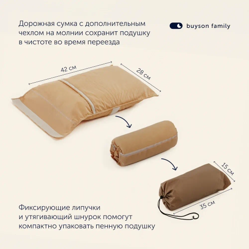Пенная подушка для путешествий BuyTour (в дорожном чехле)