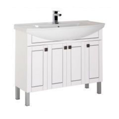 Тумба с раковиной Aquanet Честер 105 белый/серебро