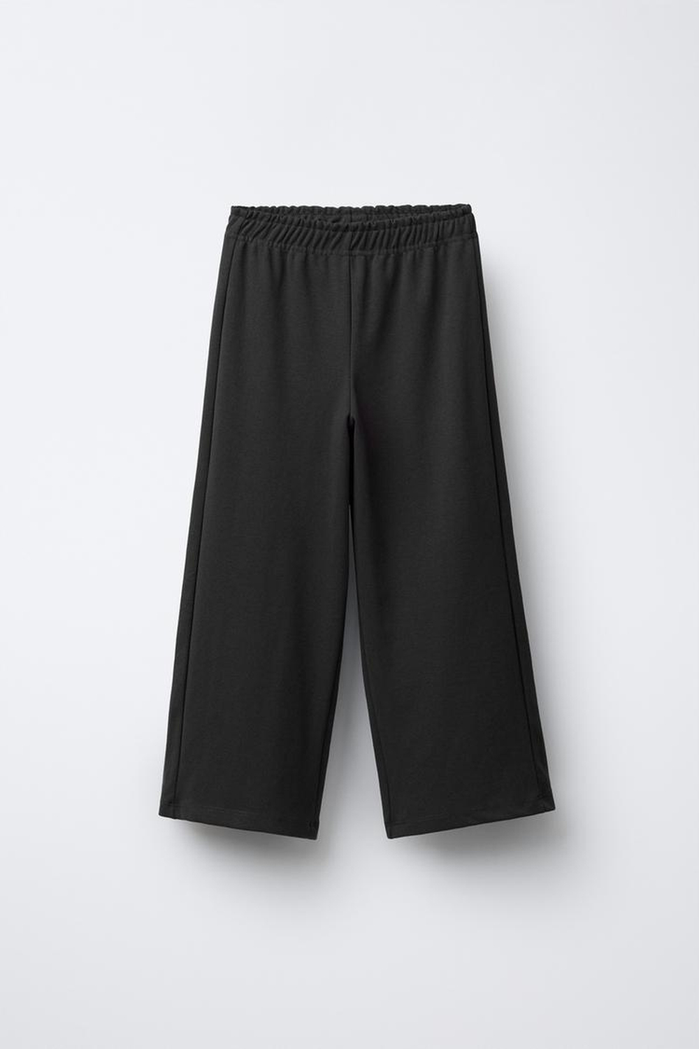 ZARA КОМПЛЕКТ ИЗ ТОЛСТОВКИ И БРЮК WIDE LEG ИЗ ТКАНИ ИНТЕРЛОК, ЧЕРНЫЙ