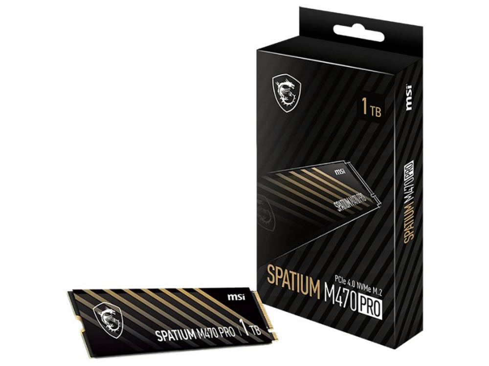 SSD накопитель MSI Spatium M470 Pro 1ТБ, M.2 2280, PCIe 4.0 x4, NVMe [S78-440L0J0-P83]
