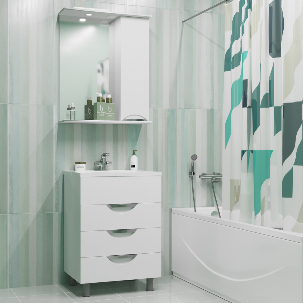 Тумба д/ванной "ЭТЬЕН-58" под раковину Roma 58 (Paola) /РИМ 58 (MIXLINE) (ПВХ)