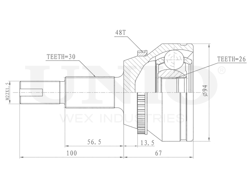 ШРУС внешний UNIO CVJ-20151