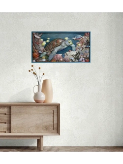 Картина из дерева "Черепаха" 44х23,5х4 см