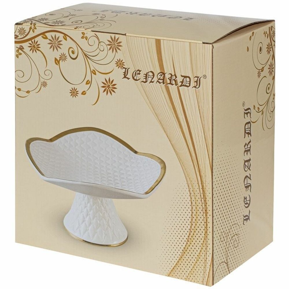 Lenardi 110300 Конфетница на ножке 26см СТЁЖКА в под.уп.(х6)Керамика