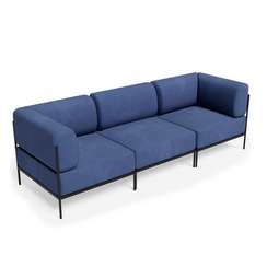 Rio Диван трёхместный РСЕ-06 Velutto 48/Металл Черный 2430*810*770