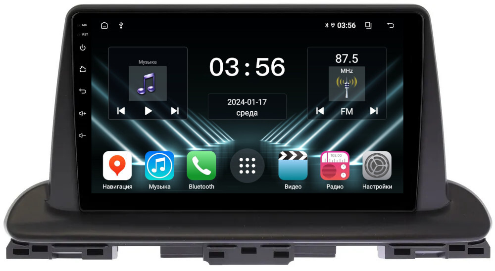 Магнитола для KIA Cerato 4 2018+ - FarCar DX1142M монитор 9" IPS на Android 13, 4+64Гб, CarPlay