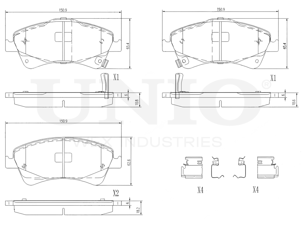 Колодки тормозные диск. передние UNIO BRP-20131