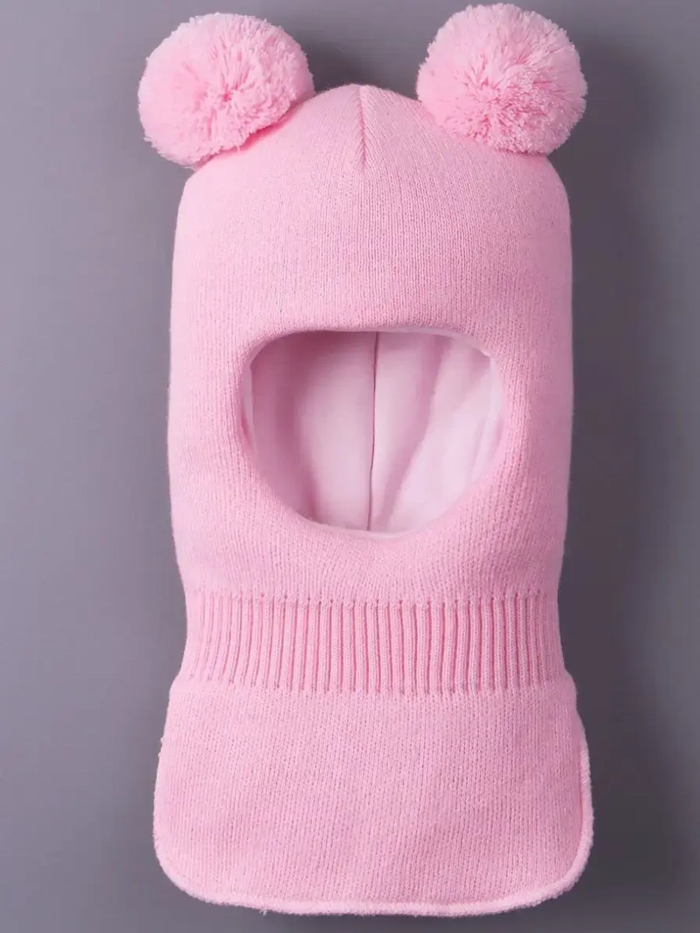 Шапка шлем детская зимняя вязаная