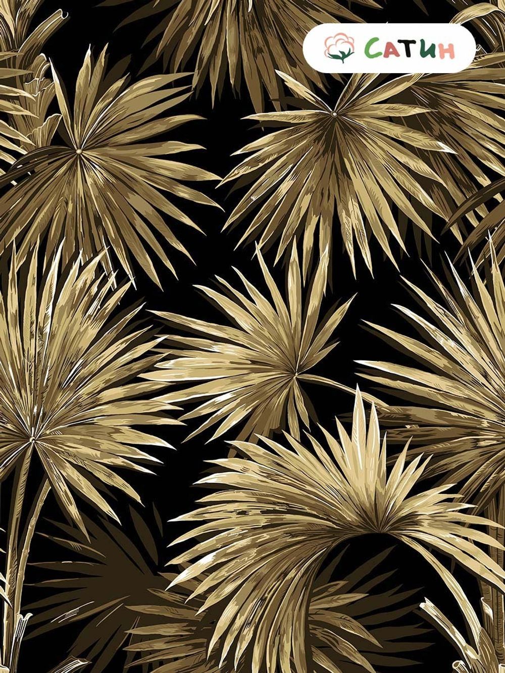 Простынь на резинке Milky Garden "Пальмы (сатин)" 120х200 см