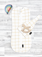 Пеленальный кокон и шапочка Mjölk Клетка