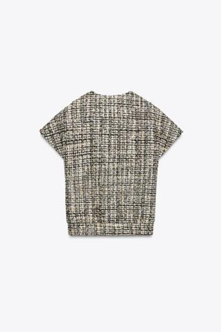 ZARA ЖИЛЕТ ИЗ РЕЛЬЕФНОЙ ТКАНИ С ПУГОВИЦАМИ — ZW COLLECTION, ЭКРЮ