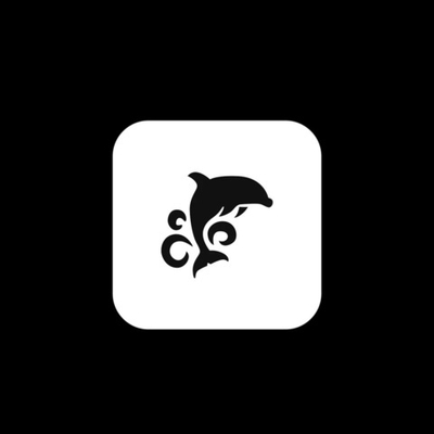 Трафарет для аквагрима квадратный "Дельфин" 9 на 9 см