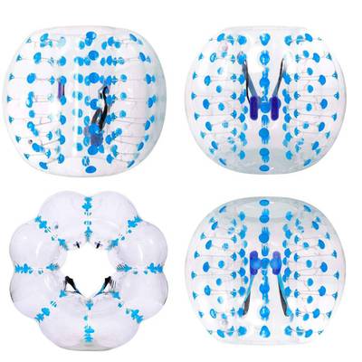 Бампербол «Прозрачный» ТПУ, диаметр 1,5 м, с синими держателями