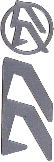 Логотипные вставки Alpha-X (цвет:серебристый, левые)