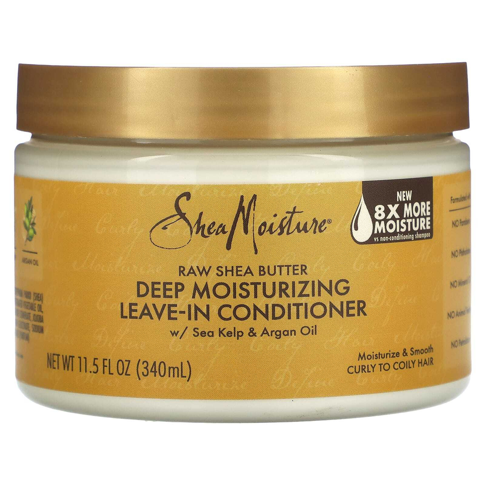 SheaMoisture, Необработанное масло ши, несмываемый кондиционер для глубокого увлажнения, для вьющихся и кудрявых волос, 340 мл (11,5 жидк. унц.)