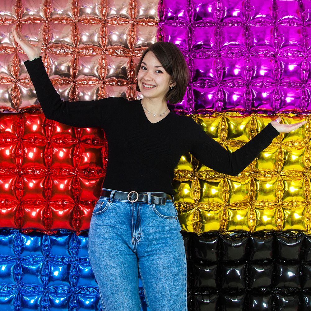 Фотозона из шаров Розовое Золото, Металлик, 75*142 см, 1 шт.