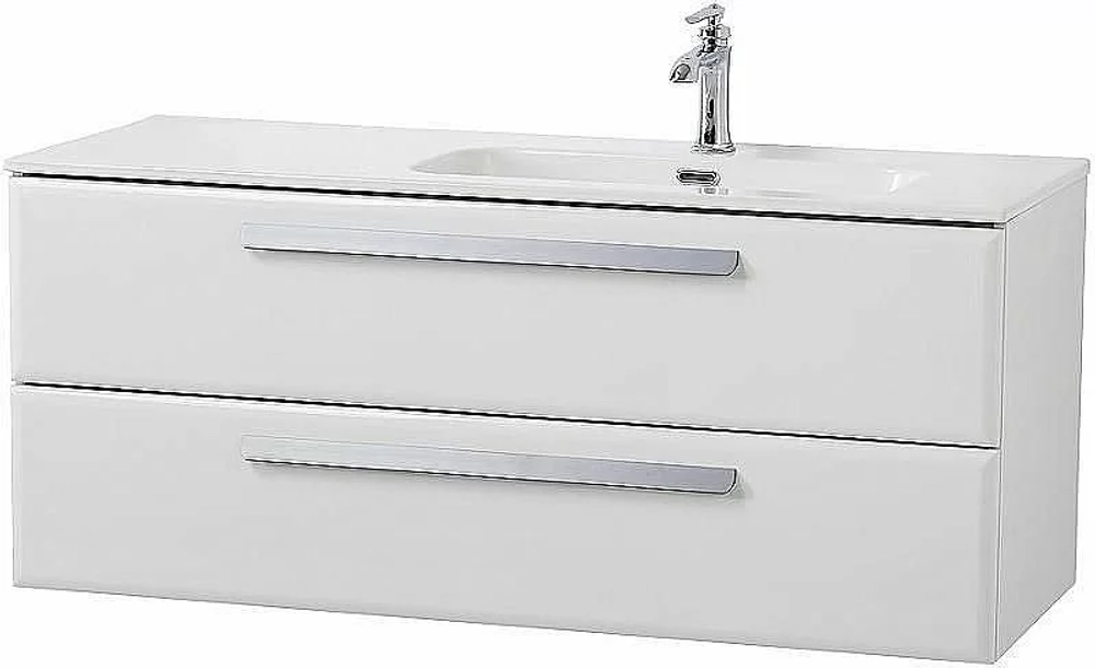 Тумба с раковиной Cezares ECO-CER-N 120 ECO-CER-N-1200-2C-SO-BL белая глянцевая левая/правая