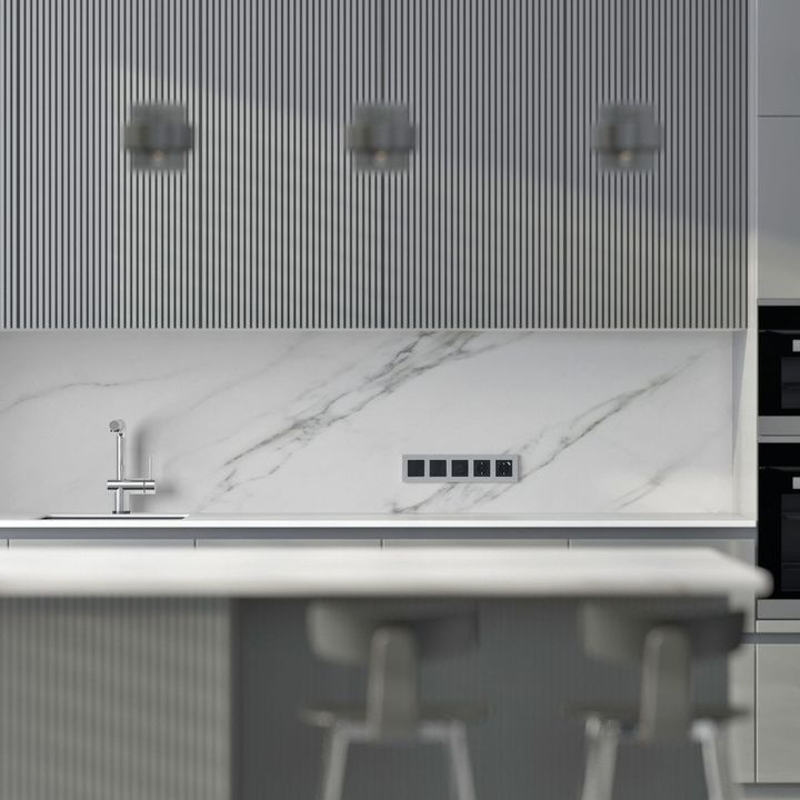 Рамка Werkel Slab на 5 постов серебро/софт W0052965 4690389207952